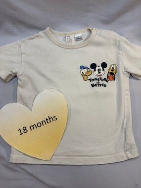 H&M Cream Disney 'Together Is Better' Short Sleeve Tee